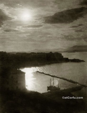 Korfu alte Fotos-Hafen neben der alten Festung-1900